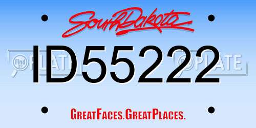 ID55222 South Dakota License Plate