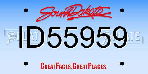 ID55959 South Dakota License Plate