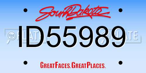 ID55989 South Dakota License Plate