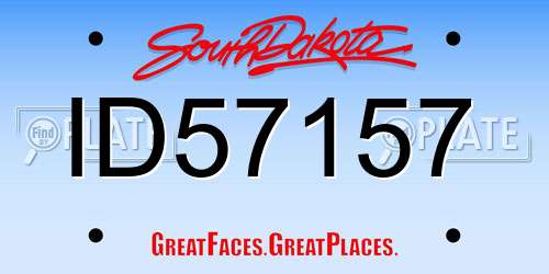 ID57157 South Dakota License Plate