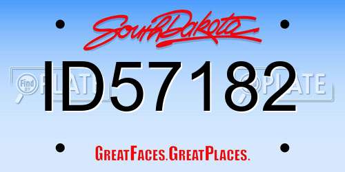 ID57182 South Dakota License Plate