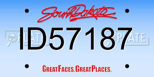 ID57187 South Dakota License Plate