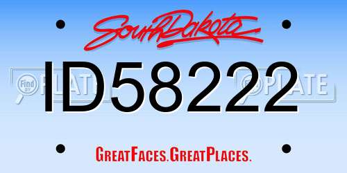 ID58222 South Dakota License Plate
