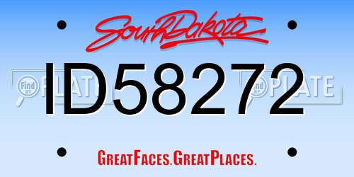 ID58272 South Dakota License Plate
