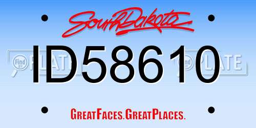 ID58610 South Dakota License Plate