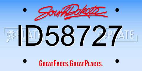 ID58727 South Dakota License Plate