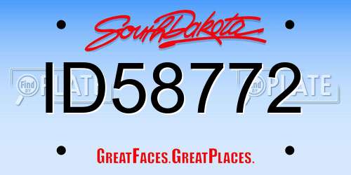 ID58772 South Dakota License Plate