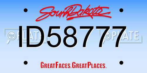 ID58777 South Dakota License Plate