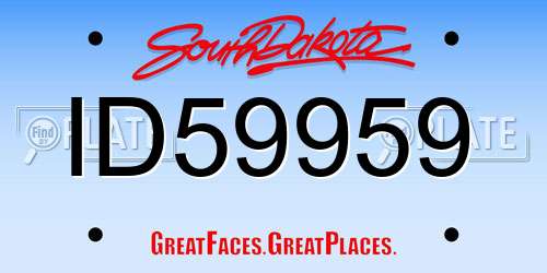 ID59959 South Dakota License Plate