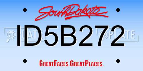 ID5B272 South Dakota License Plate