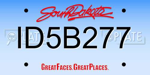 ID5B277 South Dakota License Plate