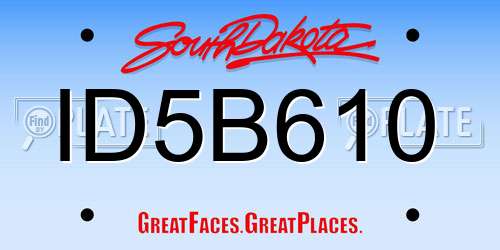 ID5B610 South Dakota License Plate