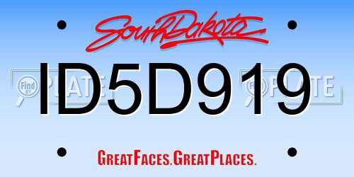 ID5D919 South Dakota License Plate