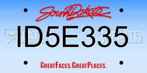 ID5E335 South Dakota License Plate