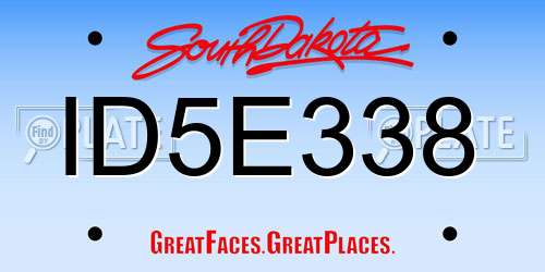 ID5E338 South Dakota License Plate