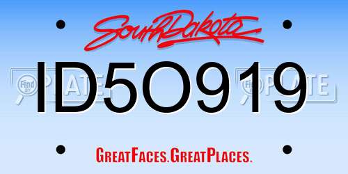 ID5O919 South Dakota License Plate