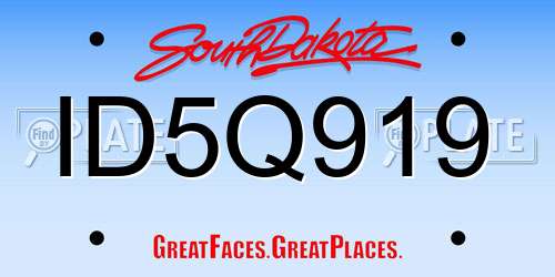 ID5Q919 South Dakota License Plate