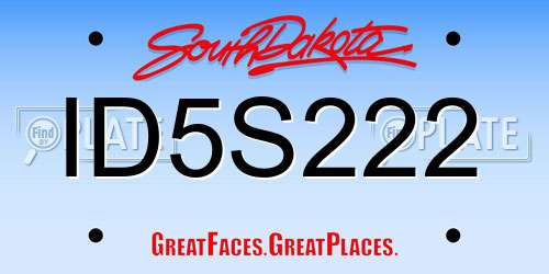ID5S222 South Dakota License Plate