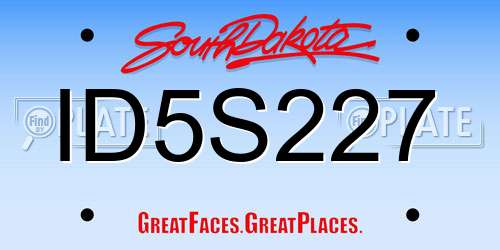 ID5S227 South Dakota License Plate