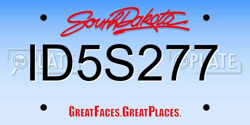 ID5S277 South Dakota License Plate