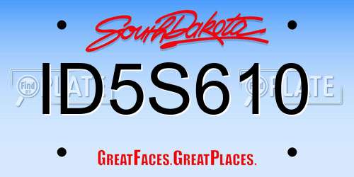 ID5S610 South Dakota License Plate
