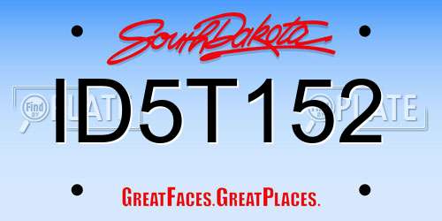 ID5T152 South Dakota License Plate