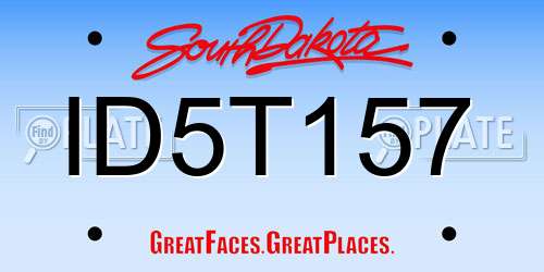 ID5T157 South Dakota License Plate