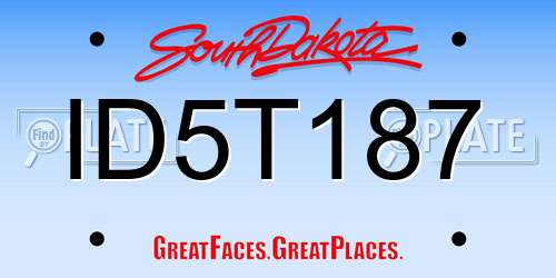 ID5T187 South Dakota License Plate
