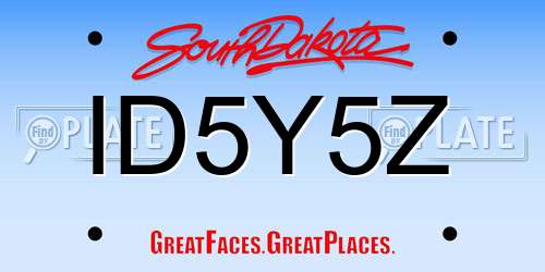 ID5Y5Z South Dakota License Plate