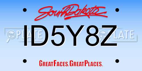 ID5Y8Z South Dakota License Plate