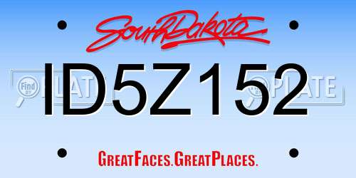 ID5Z152 South Dakota License Plate