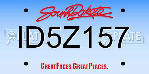 ID5Z157 South Dakota License Plate