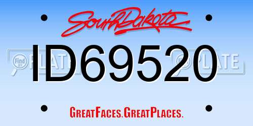 ID69520 South Dakota License Plate