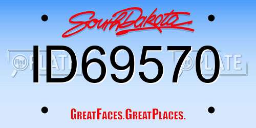 ID69570 South Dakota License Plate