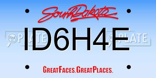 ID6H4E South Dakota License Plate
