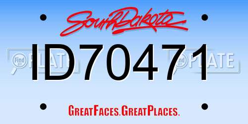 ID70471 South Dakota License Plate
