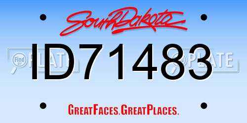 ID71483 South Dakota License Plate
