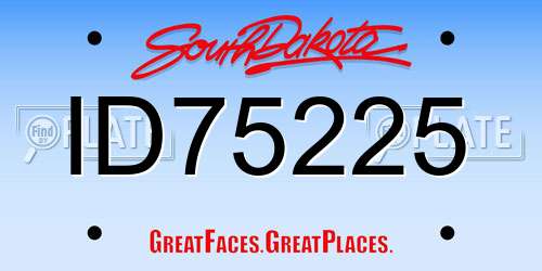 ID75225 South Dakota License Plate