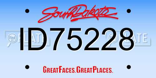 ID75228 South Dakota License Plate