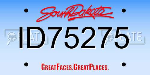 ID75275 South Dakota License Plate