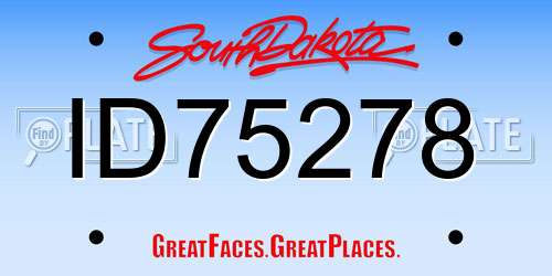 ID75278 South Dakota License Plate