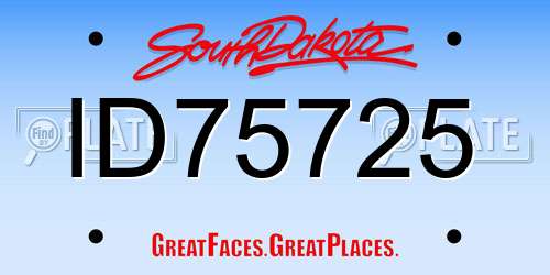 ID75725 South Dakota License Plate