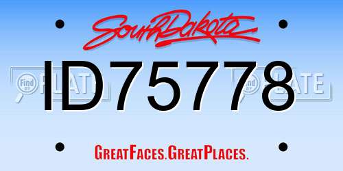 ID75778 South Dakota License Plate