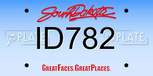 ID782 South Dakota License Plate