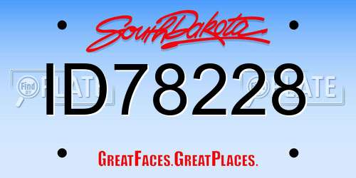 ID78228 South Dakota License Plate