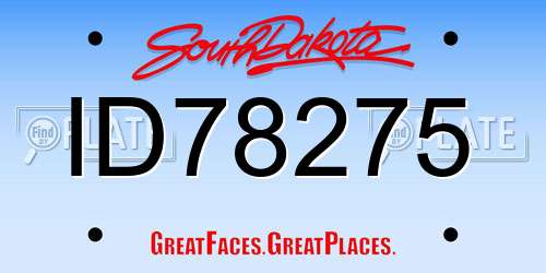 ID78275 South Dakota License Plate