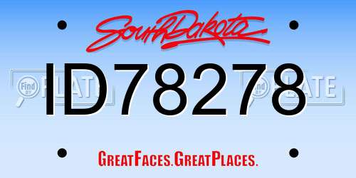ID78278 South Dakota License Plate