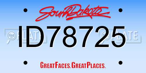 ID78725 South Dakota License Plate