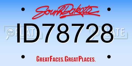 ID78728 South Dakota License Plate
