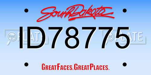 ID78775 South Dakota License Plate